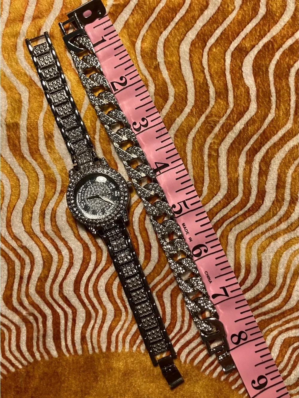 Woman’s Sparkling Silver Watch and Matching Bracelet